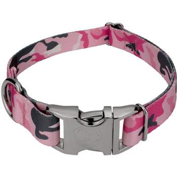 Country Brook Petz Premium Pink and Grey Camo Dog Collar