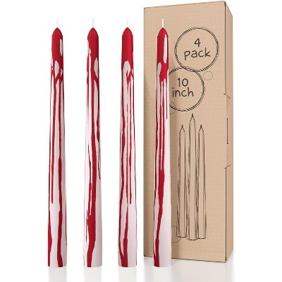 10 inch Taper Candles Set of 4 - Dripless Taper Candles and Unscented Candlesticks - Perfect as Dinner Candles and Household Candles