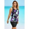 Swim 365 Women's Plus Size Longer-Length Racerback Tankini Top - 4 of 4