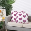Unique Bargains Heart Pattern Soft Cozy Plush Throw Pillow Covers 2 Pcs - 2 of 4