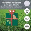 Big Dot of Happiness Happy Holiday Presents - Outdoor Lawn Sign Decorations with Stakes - Christmas Party Yard Display - 3 Pieces - 3 of 4