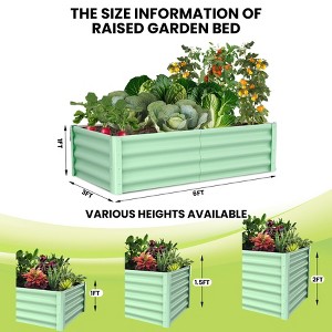 2 Pack Galvanized Raised Garden Bed, Large Metal Planter Box with Open Base, Outdoor Flower Bed, Vegetables Growing Planter for Backyard - 1 of 4