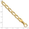 Black Bow Jewelry Men's 14k Yellow Gold, 6.5mm Solid Open Link Chain Bracelet - 3 of 4