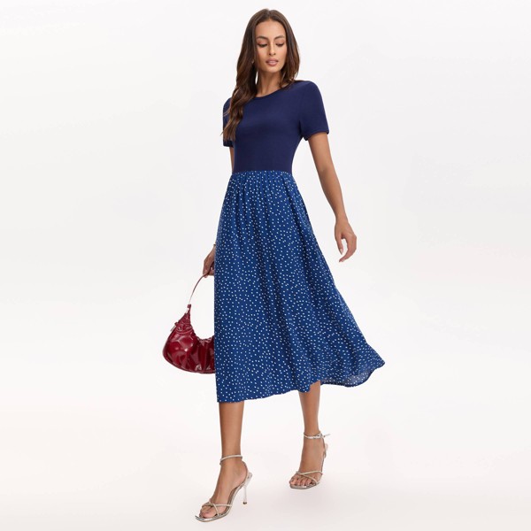 Vestido midi de manga corta con contraste - A New Day™ 5