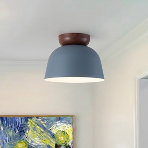 LLHZSY Semi Flush Mount Ceiling Light Fixture 11" Wide Dome Shade for Bedroom Kitchen Living Room Hallway-Green/Dark Blue - 1 of 4
