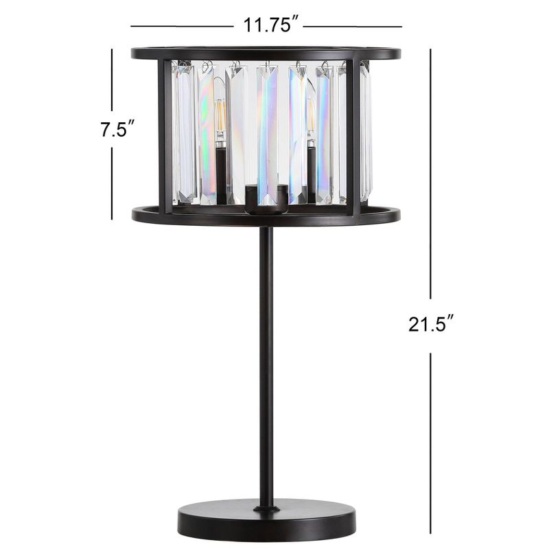 21.5&#34; Metal/Crystal Bevin Table Lamp (Includes LED Light Bulb) Black - JONATHAN Y, 5 of 6