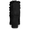 Perphy Women's Ruffle Round Toe Zippered Chunky High Heel Ankle Boots - 4 of 4