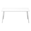 Vynxaria Contemporary Modern Rectangular Coffee/Accent/Cocktail Table 40"L, White Laminate/Grey Metal - 4 of 4