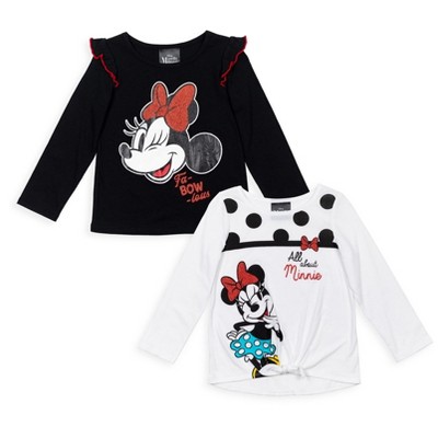 Mickey Mouse & Friends Minnie Mouse Little Girls 2 Pack Knotted Graphic ...