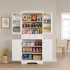 72" Tall Kitchen Pantry Cabinet, Freestanding Tall Cupboard Storage Cabinet with 6 Door Shelves, 1 Drawer, 2 Cabinets and 4 Adjustable Shelves - 4 of 4