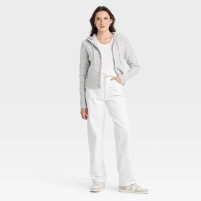 Women's Cozy Knit Zip-Up Hoodie Pullover Sweater - Picture 4 of 6