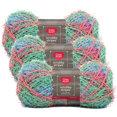 Red Heart Scrubby Duckie Yarn - 3 Pack of 100g/3.5oz - Polyester