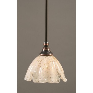 Toltec Lighting Any 1 - Light Pendant in  Black Copper with 7" Gold Ice Shade - 1 of 1