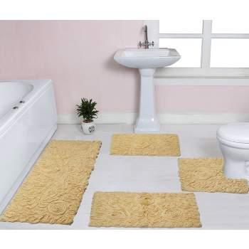 Bathroom Rugs 18X24 Small Cute Bath Mat Non Slip Absorbent Modern Dahlia  Floral