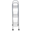 Household Essentials Slim Storage Cart, 3 Shelf Storage Cart with Wheels, Silver - 4 of 4