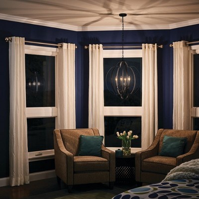 Voleta 26.25" Black Steel 4-Light Foyer Pendant