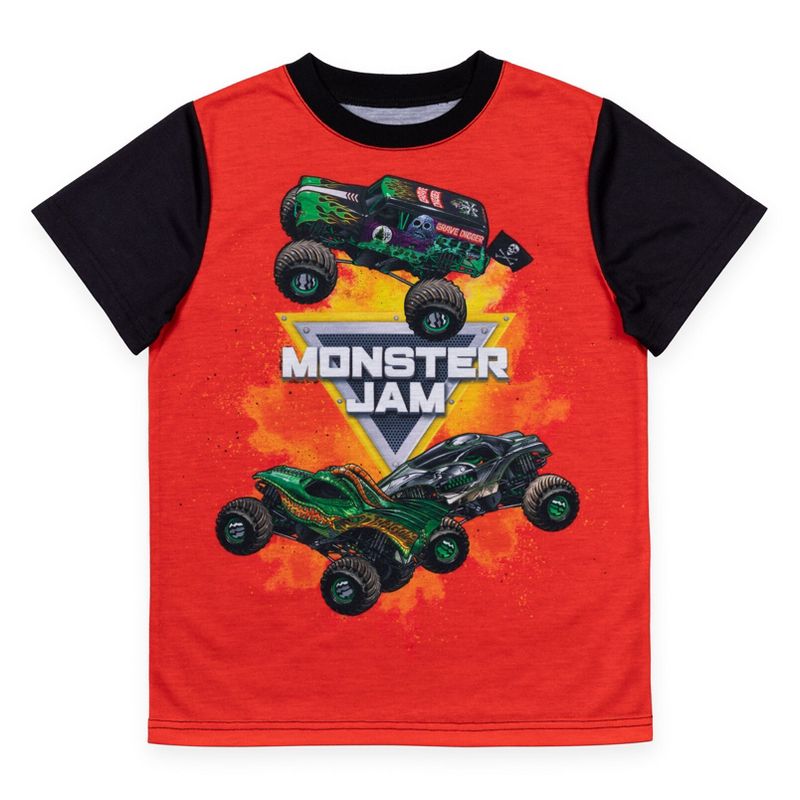 Monster Jam Trucks Grave Digger Pajama Shirts & Pajama Shorts , 3 of 8