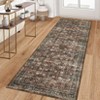 Vintage Rug Living Room Rug Floral Print Rugs with Non-Slip Backing, Low Pile Non-Shedding Area Rug - 2 of 4