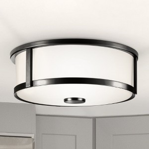 Urban Ambiance Luxury Modern Farmhouse Indoor Ceiling Light,  4-5/8''H x 12-5/8"W x 12-5/8''D,  Matte Black Finish, UHP4599 - 1 of 4