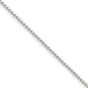 Black Bow Jewelry 1.5mm Sterling Silver, Solid Beaded Chain Necklace - 1 of 4
