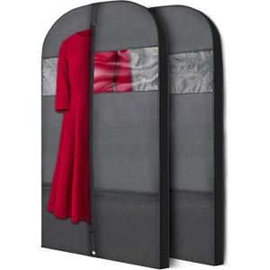 Plixio 54" Black Garment Bags for Travel or Hanging Clothes Storage - Suit Bags Carriers Covers for Men & Women - Dresses, Shirts, Fur Coats, Jackets - 1 of 4