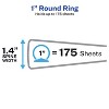 Avery 1" Round Ring Binder Fashion Dots: Polypropylene, 175 Sheet Capacity, 2 Pockets, Hard Cover, White - 3 of 4