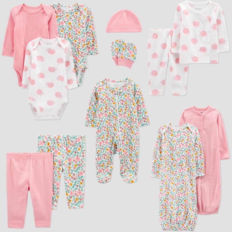 Carter's Just One You® Baby Floral Layette Registry Set - Pink, 4 of 14