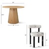 Dwen+Shaun 3-Piece Dining Table Set for 2, 35" Manufactured Black Grain Table and 18.5" Wide 2 Round Seat Boucle Chairs for Apartmrnt-Maison Boucle - 3 of 4