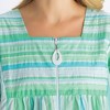 Collections Etc Short-Sleeve Seersucker Striped Robe with Half-Zip Front - 3 of 4