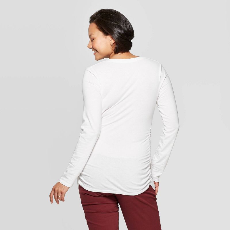 Long Sleeve V-Neck Side Shirred Maternity T-Shirt - Isabel Maternity by Ingrid & Isabel™, 2 of 3
