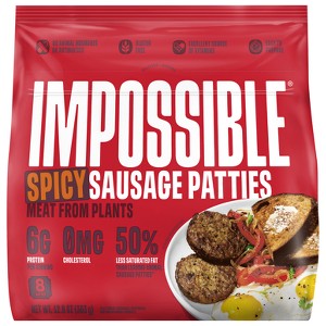 Impossible Plant Based Spicy Sausage Patties - Frozen - 12.8oz/8ct - 1 of 4