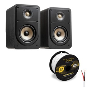 Polk Audio Signature Elite ES15 Compact Bookshelf Speaker Pair with 14 Gauge Speaker Wire - 50 Feet - 1 of 4