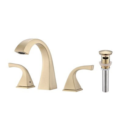 LunaLulink 2-Handle Bathroom Sink Faucet with Drain, Brushed Gold