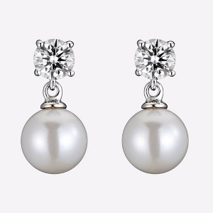 Guili Gv Sterling Silver Drop Earrings with Colored Pearls in Gold, Rose Gold, or White – Stylish Jewelry with Timeless Luxury for Any Occasion - 1 of 4