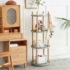 360° Rotating Storage Shelf,Round Vertical Bookshelf with Open Storage ,Standing Shelf For Living Room Bedroom-Cuddlewood - 3 of 4