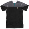 Men's Star Trek Tng Movie Science Uniform (Front Back Print) Short Sleeve Costume T-Shirt - 2 of 4