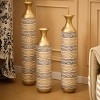 KTMBDW Vases Tall 24/28.7/33.5 " - Metal Floor Standing Vase Set of 3 Big Standing Vase for Living Room Dining Bedroom, Gray and Gold - 3 of 4