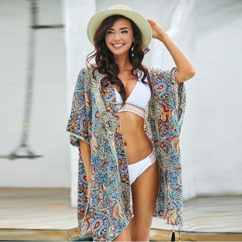 Women's Paisley Tassel Shawl Cover Up - Cupshe, 5 of 7