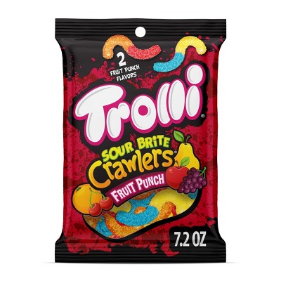 Trolli Sour Brite Crawlers Fruit punch Gummies Candy - 7.2oz