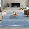 Modern Geometric Living Room Bedroom Area Rugs, Washable Soft Low Pile Floor Carpet with Stripped Lines for Dining Room - 4 of 4