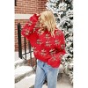 Coolmee Women's Festival Christmas Sweater Reindeer Fall Winter Long Sleeve Boat Neck Sweater Graphic Warm Trendy Sweater - 4 of 4