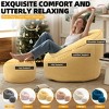 AENKYO Microfiber Upholstered Bean Bag Sofa Chair with Footstool, Petal Back Memory Foam Lazy Sofa for Living Room & Bedroom - 3 of 4