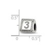 Black Bow Jewelry Triangle Block, Number 3 Sterling Silver Bead Charm - 4 of 4