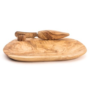Berard France Olive Wood Handcrafted Butter Dish & Knife - 1 of 4