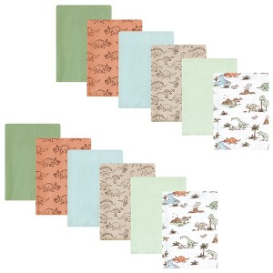 Hudson Baby Cotton Flannel Burp Cloths Bundle, Dinosaur Adventures, One Size - 1 of 4
