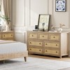 Rattan Dresser for Bedroom, Boho Wide Drawer Dresser w/Storage,Wooden Closet Dressers Chest of Drawers Freestanding for Bedroom - 2 of 4