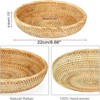 BRINJOY 8.6" Round Woven Rattan Bowl - Handmade Entryway Key Basket for Keys, Wallet, Phone, Natural Storage Tray for Home Decor - 4 of 4