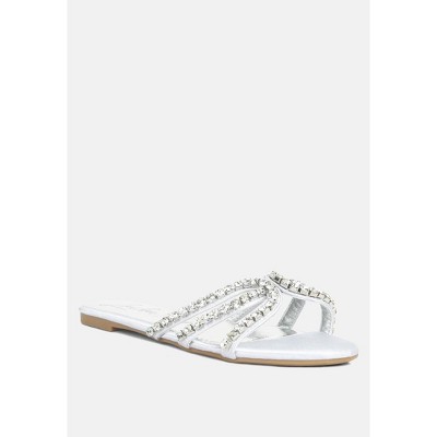 mezzie diamante embellished flat Womens sandals