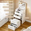 YIYIBYUS Makeup Desk with Mirror, Vanity Tables With Drawers and Light, White - 3 of 4