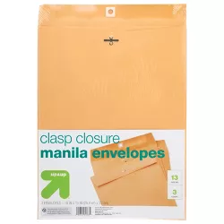 3ct 10"x13" Clasp Closure Manila Envelopes - up & up™